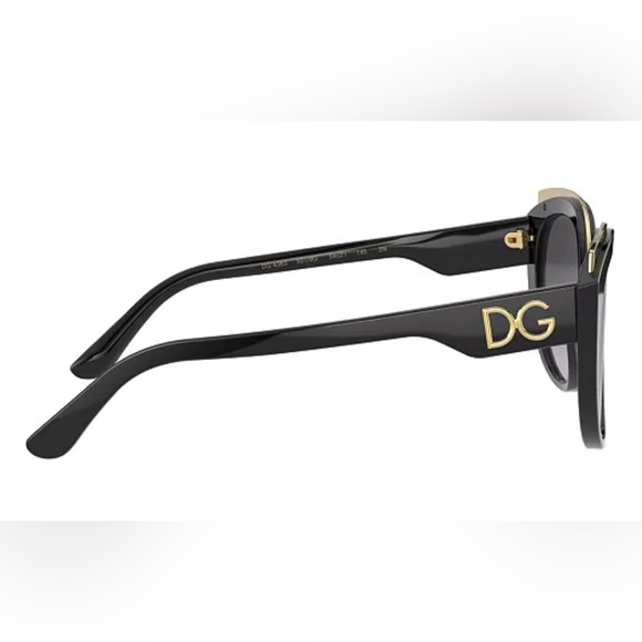 NEW [Dolce & Gabbana] Luxury Butterfly Large Sunglasses, Black/Gold, Acetate - Picture 3 of 12